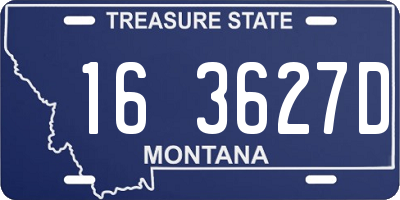 MT license plate 163627D