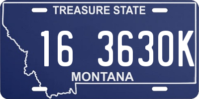 MT license plate 163630K