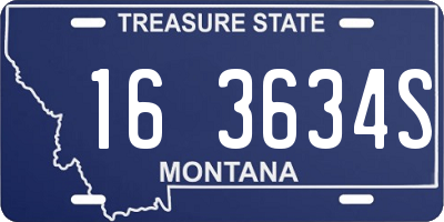 MT license plate 163634S