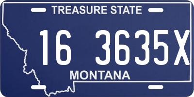 MT license plate 163635X