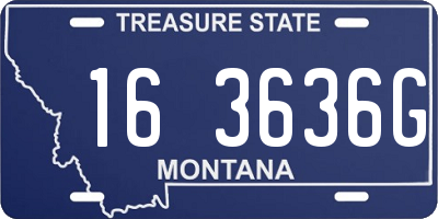 MT license plate 163636G