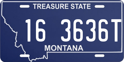 MT license plate 163636T