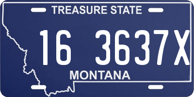 MT license plate 163637X