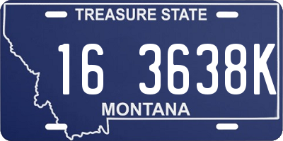 MT license plate 163638K