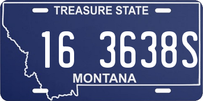 MT license plate 163638S