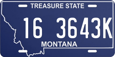 MT license plate 163643K