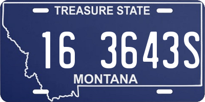 MT license plate 163643S