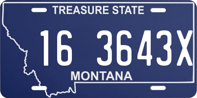 MT license plate 163643X