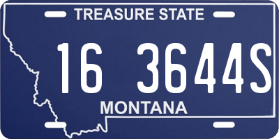 MT license plate 163644S