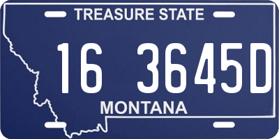 MT license plate 163645D