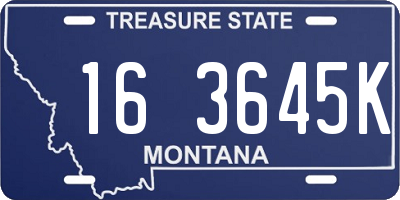 MT license plate 163645K