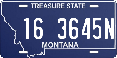 MT license plate 163645N