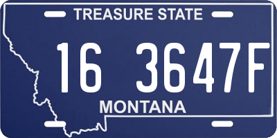 MT license plate 163647F