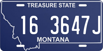 MT license plate 163647J