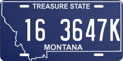 MT license plate 163647K