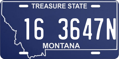 MT license plate 163647N