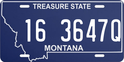 MT license plate 163647Q