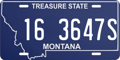 MT license plate 163647S