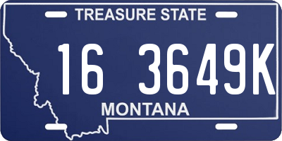 MT license plate 163649K
