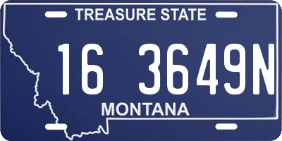 MT license plate 163649N