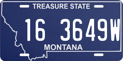 MT license plate 163649W