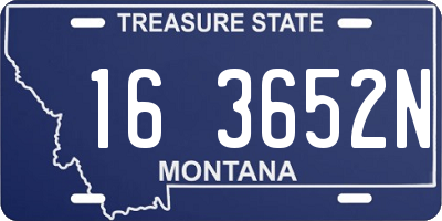 MT license plate 163652N