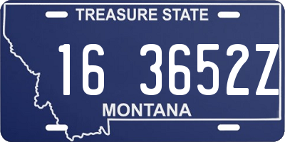 MT license plate 163652Z