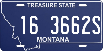 MT license plate 163662S