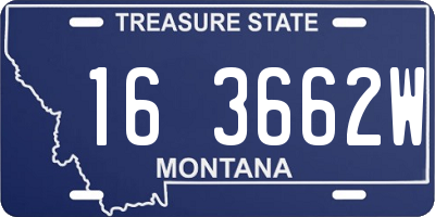 MT license plate 163662W