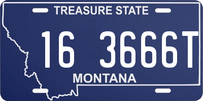 MT license plate 163666T