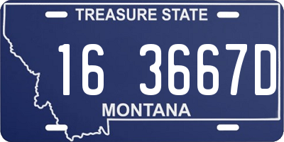 MT license plate 163667D