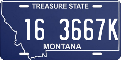 MT license plate 163667K