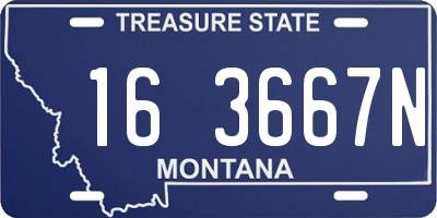 MT license plate 163667N