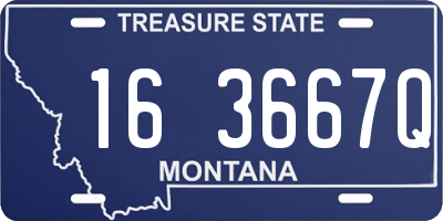 MT license plate 163667Q