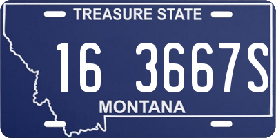 MT license plate 163667S