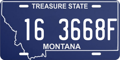 MT license plate 163668F