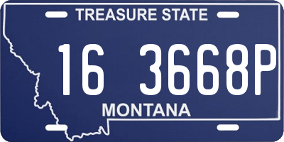 MT license plate 163668P