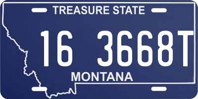 MT license plate 163668T