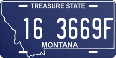 MT license plate 163669F