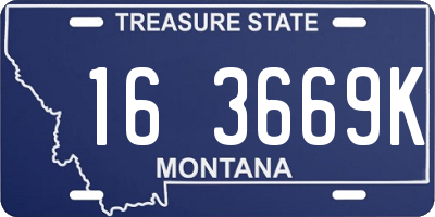 MT license plate 163669K