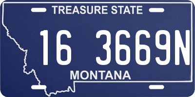 MT license plate 163669N