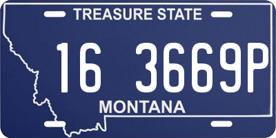 MT license plate 163669P