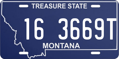 MT license plate 163669T