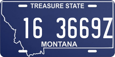 MT license plate 163669Z