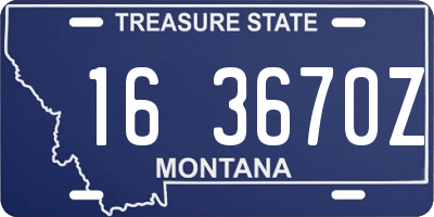 MT license plate 163670Z