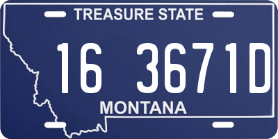 MT license plate 163671D