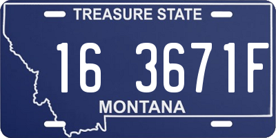 MT license plate 163671F