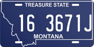 MT license plate 163671J
