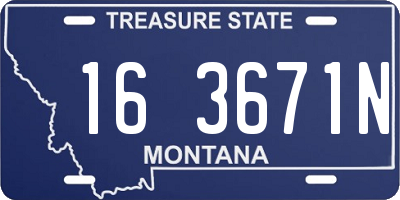 MT license plate 163671N