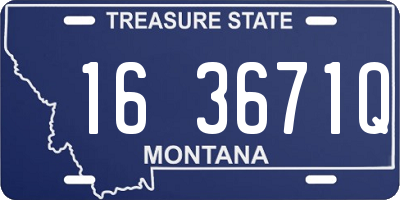 MT license plate 163671Q
